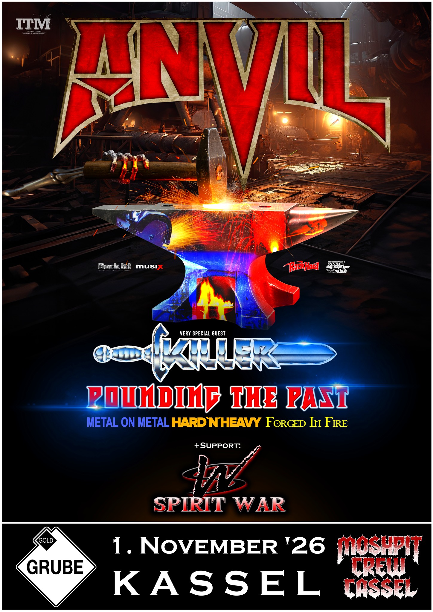 ANVIL + KILLER + SPIRIT WAR @ Goldgrube Kassel